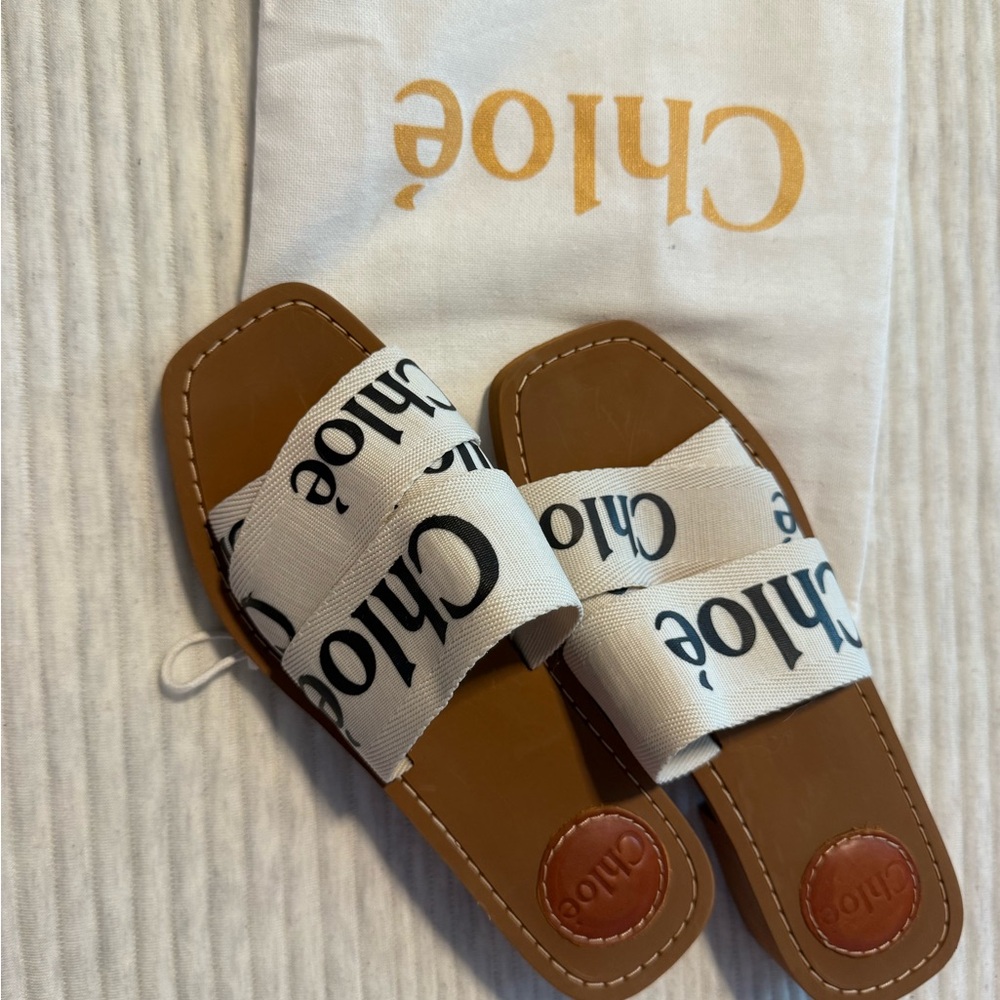 Chloe woody low block heel sandal